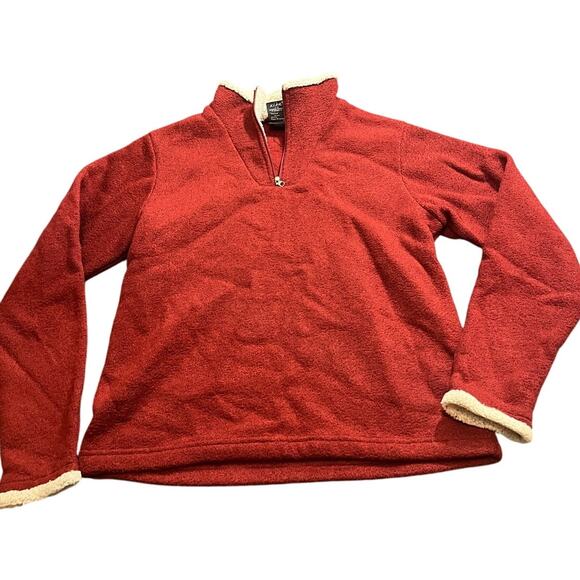 KUHL Alfpaca Women’s Size Medium Burgundy 1/4 Zip Pullover Fleece Sweater - Picture 1 of 6